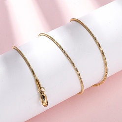 Настоящее золото 14K 304 нержавеющей стали круглого змея цепи ожерелья, реальный 14 k позолоченный, 16.93 дюйм (43 см)