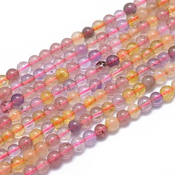 Другие Кварцы Натуральные смешанные кварцевые бисерные пряди, круглые, 4 мм, отверстие : 0.8 мм, около 91 шт / нитка, 15.7 дюйм (40 см)