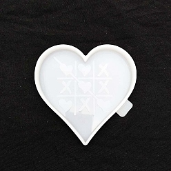 Белый Силиконовые формы для коврика для чашки в форме сердца, формы для литья смолы, для уф-смолы, изготовление изделий из эпоксидной смолы, белые, 102x102 мм
