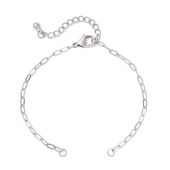 Нержавеющая Сталь Цвет 2.5мм 304 изготовление браслета-цепочки из нержавеющей стали со скрепками, не тускнеет, цвет нержавеющей стали, 6-3/4 дюйм (17 см)