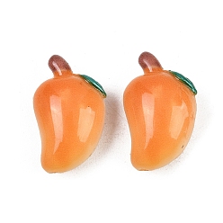 Mango Непрозрачные шарики cmолы, имитация фруктов, темно-оранжевый, манго, 25.5x16x11 мм, отверстие : 1.5 мм