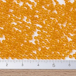 (RR137) Transparent Light Orange MIYUKI Round Rocailles Beads, Japanese Seed Beads, (RR137) Transparent Light Orange, 11/0, 2x1.3mm, Hole: 0.8mm, about 1100pcs/bottle, 10g/bottle