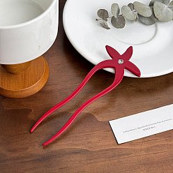 (123L) Белый крем непрозрачный блеск Вилки для волос из ацетата целлюлозы, с пластиковой имитацией жемчуга, аксессуары для волос для женщин и девочек, морская звезда, огнеупорный кирпич, 150 мм