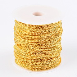 Golden Iron Ball Bead Chains, Soldered, with Spool, Nice for Jewelry Making, Cadmium Free & Nickel Free & Lead Free, Golden, 1.5mm, about 328.08 Feet(100m)/roll