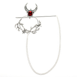 Красный Сплав дамские вилки для волос, аксессуары для волос для женщин и девочек, красные, 125x110 мм