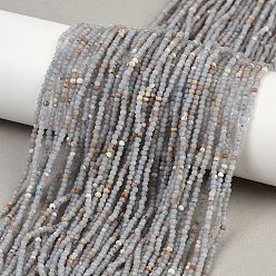 Ангелит Натуральные ангельские бусины, граненые круглые, 2~2.5 мм, отверстие : 0.5 мм, около 228~229 шт / нитка, 14.57~14.72'' (37~37.4 см)