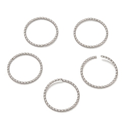 Stainless Steel Color Non-Tarnish 304 Stainless Steel Open Jump Rings, Twisted Round, Stainless Steel Color, 17x1mm, 18 Gauge, Inner Diameter: 15mm