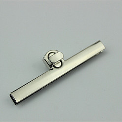 Платина Застежки для кошелька с поворотным замком из цинкового сплава, платина, 2.4x9.5 см