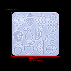 Белый DIY силиконовые формы для кулона, изготовление украшений, формы для литья смолы, для уф-смолы, изготовление ювелирных изделий из эпоксидной смолы, квадратный, белые, 110x120x4 мм