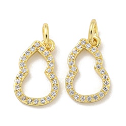 Настоящее золото 14K Латунные микро проложить кубического циркония подвески, и кольцо для прыжков, долговечный, без свинца и без кадмия, Горлянка, реальный 14 k позолоченный, 15x10x2 мм, отверстие : 4.5 мм