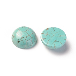 Turquoise Natural Howlite Cabochons, Dyed, Half Round, Turquoise, 12x5mm