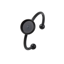 Черный 304 компоненты открытого кольца манжеты из нержавеющей стали, Настройки колодки кольцо, плоско-круглые, электрофорез черный, внутренний диаметр: 17.8 мм, лоток : 6 мм