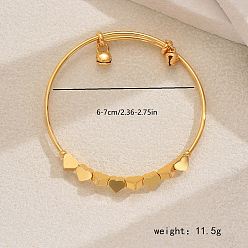 Сердце Браслеты из железа глоден для женщин, сердце, внутренний диаметр: 2-3/8 дюйм (6 см)