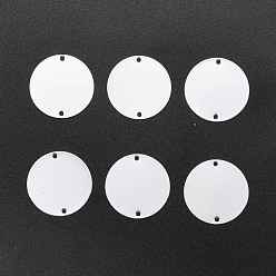 Platino Eslabones de latón lisos, con 2 agujero, plano y redondo, Platino, 22x0.4 mm, agujero: 1.2 mm, 50 unidades / caja