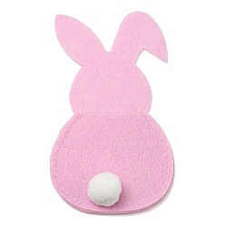 Pink Пасхальный кролик, держатель для столовых приборов из фетра, чехлы для ножей и вилок, для домашней вечеринки, розовые, 148x84.5x19.5 мм