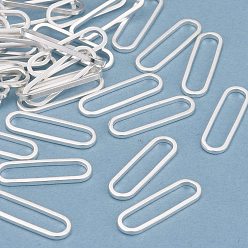 Посеребрённый Латунные соединительные колечки, долговечный, овальные, 925 серебро покрытием, 20x6x1 мм, внутренний диаметр: 18x4 мм