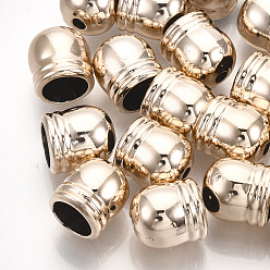 Розовое Золото Уф покрытие абс пластик концы шнура, Торцевые крышки, розовое золото , 9x8 мм, отверстие : 1.8 мм, внутренний диаметр: 5.5 мм