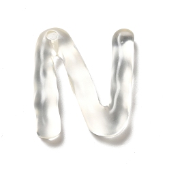 Letter N Transparente Harz-Alphabet-Anhänger, Brief Reize, letter.n, 41~45x33~52.5x8 mm, Bohrung: 3.5 mm