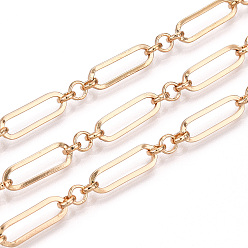 Light Gold Железные овальные звенья, несварные, с катушкой, золотой свет, 15x5x1 мм, около 32.81 футов (10 м) / рулон