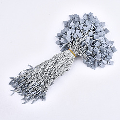 Светло-серый Шнур из полиэстера с биркой, пластиковые метки, светло-серый, 185~195x1 мм , около 850 шт / мешок