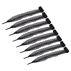Черный 10 пары полиэстеровых шнурков для обуви, чёрные, 820x30x0.2 мм