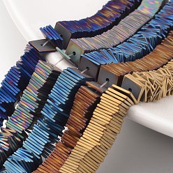 (52) Непрозрачная лаванда Гальванизировать немагнитных синтетический гематит нитей бисера, матовые, квадратные бусины хейши, тонкие кусочки бусинок, разноцветные, 8x8x1 мм, отверстие : 1 мм, около 390 шт / нитка, 15.7 дюйм