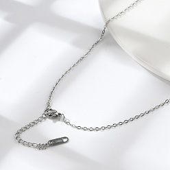 Нержавеющая Сталь Цвет Не тускнеет 304 ожерелье из нержавеющей стали с цепочкой для мужчин и женщин, цвет нержавеющей стали, 15.75 дюйм (40 см)