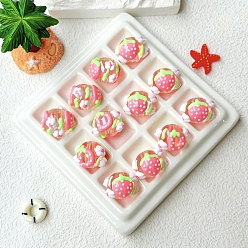 Ярко-Розовый Акриловые бусины, бусины ручной работы, круглый с фруктами, ярко-розовый, 16 мм, отверстие : 3 мм