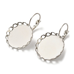 Платина Латунные серьги с застежкой-молнией своими руками, плоско-круглые, платина, лоток : 20 мм, 32x21 мм