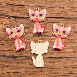 Лосось Подвески из эмали и сплава, золотой свет, кошачье очарование, salmon, 26x17 мм