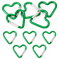 Зеленый 5пружинные кольца из цинкового сплава, сердце, зелёные, 43.2x42 мм