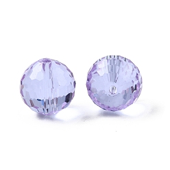 Лиловый К 9 стекло, имитация Австрийские кристаллические шарики, класс AAA, граненый (128 граней), круглые, сирень, 10 мм, отверстие : 0.9~1 мм