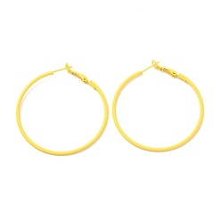 Желтый Краска для выпечки 201 серьги-кольца из нержавеющей стали, кольцо, желтые, 49 мм, штифты : 0.5 мм