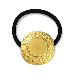 Золотой Ионное покрытие (ip) 304 резинки для волос из нержавеющей стали, с нейлоновым шнуром, плоско-круглые, золотые, внутренний диаметр: 45 мм