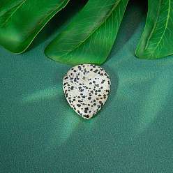 Далматинских Джаспер Натуральные украшения из далматинской яшмы в форме капли, Камни Рейки для домашнего офиса, рабочего стола, украшение по фэн-шуй, 45x35 мм