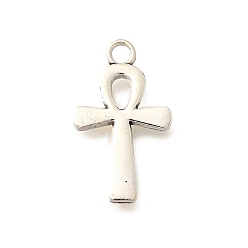 Античное Серебро Сплавочные подвески тибетского стиля, без кадмия и без свинца, амулеты крест/распятие, античное серебро, 22.5x13x1.5 мм, отверстие : 2 мм