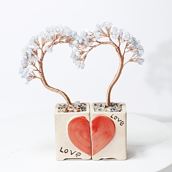 Кианит Натуральный кианит сердце и древо жизни украшения фэн-шуй, украшения для домашнего экрана, 90x50x180 мм