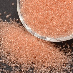 Персиковый Слойка 6/0 стакан бисер, класс А, круглые, прозрачные цвета, розовые, 3.6~4.0 мм, отверстия : 1.2 mm, около 5000 шт / фунт