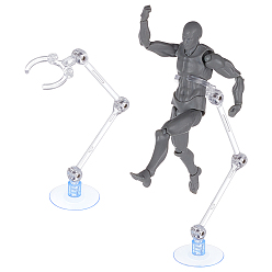 Прозрачный Подставки для демонстрации собранных пластиковых моделей фигурок с присосками., прозрачные, 3.5x2.65x0.5 см