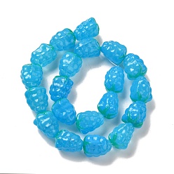 Темно-Голубой Бусы лэмпворк ручной работы, винограды, глубокое синее небо, 17x12~13x12~13 мм, отверстие : 1.2~1.4 мм, около 20 шт / нитка, 13.39'' (34 см)