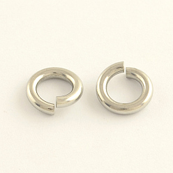 Stainless Steel Color 304 Stainless Steel Open Jump Rings, Stainless Steel Color, 8x1.5mm, Inner Diameter: 5mm, Hole: 5mm