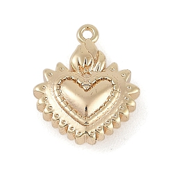 Настоящее золото 18K Латунные подвески, без кадмия, без никеля и без свинца, сердце прелести, реальный 18 k позолоченный, 14x11.5x5 мм, отверстие : 1 мм