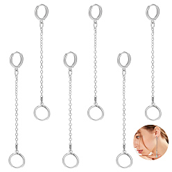Платина 6шт. латунные серьги-кольца, с латунным кабельных цепей, платина, 86 мм