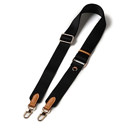 Black Nylon Adjustable Bag Straps, with Alloy Swivel Clasps, Black, 88.5~136x3.7x0.15cm
