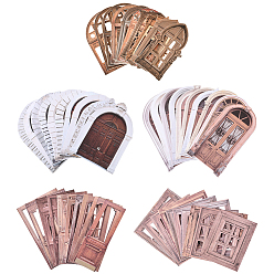 (52) Непрозрачная лаванда 5 наборы 5 стили окна темы бумажные наклейки, Украшение дневника для фотоальбома своими руками, разноцветные, 80x28~66x0.5 мм, 1 набор / стиль