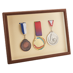 Кокосово-Коричневый Деревянные вертикальные фоторамки, со стеклом, складная настольная фоторамка, прямоугольные, кокосового коричневый, 380x232x27.5 мм