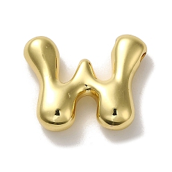 Letter W Стойки обшивки латунные подвески, подвески в виде букв из воздушных шаров, для изготовления именных ожерелий, без кадмия и без свинца, долговечный, реальный 18 k позолоченный, Буква W, 22x20x7 мм, отверстие : 2 мм