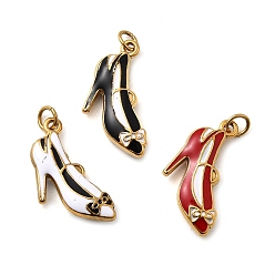 (52) Непрозрачная лаванда 304 нержавеющей стальной эмали подвески, туфли на высоком каблуке прелести, ионное покрытие (ip), реальный 18 k позолоченный, с целью перехода в кольце, разноцветные, 20x18.5x4 мм, отверстие : 3.2 мм