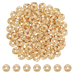 Real 14K Gold Filled 100шт. сплава проставки бусины, волнистый, real 14 k золото заполнено, 8x2 мм, отверстие : 1.8 мм