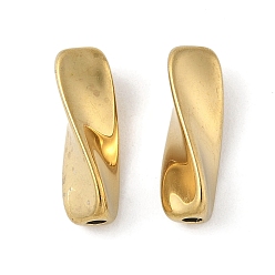 Настоящее золото 18K 304 из нержавеющей стали бусы, ионное покрытие (ip), твист, реальный 18 k позолоченный, 18x6x6 мм, отверстие : 1.8 мм